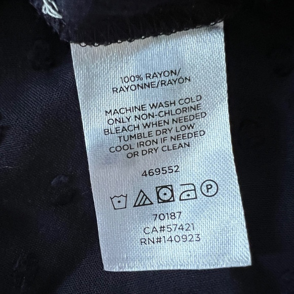 Loft Petite Navy Blouse with Polka Dots NWT - Picture 4 of 5